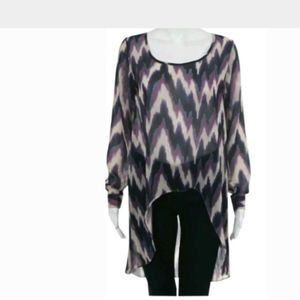 Millau Hi Lo Boho Chic Sheer Tunic Sz. S